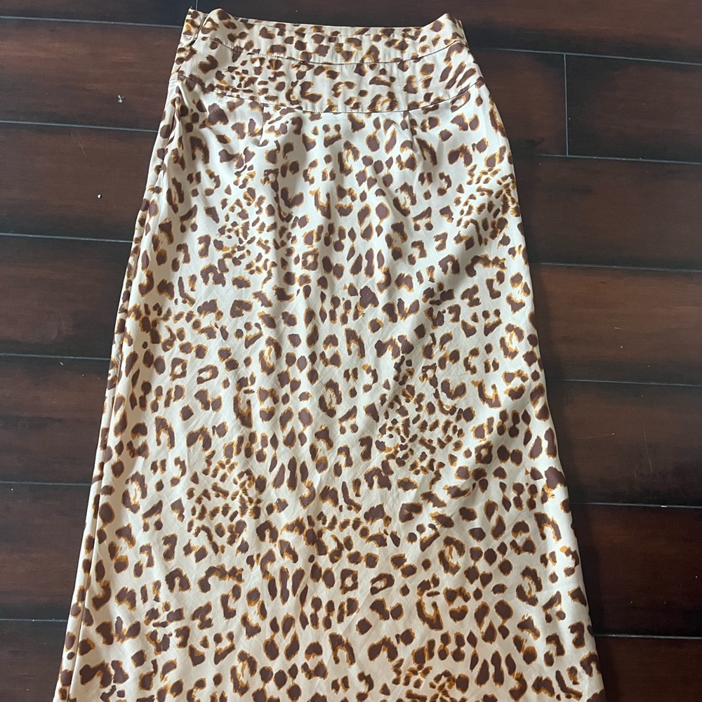 Free People Leopard Print Midi Skirt